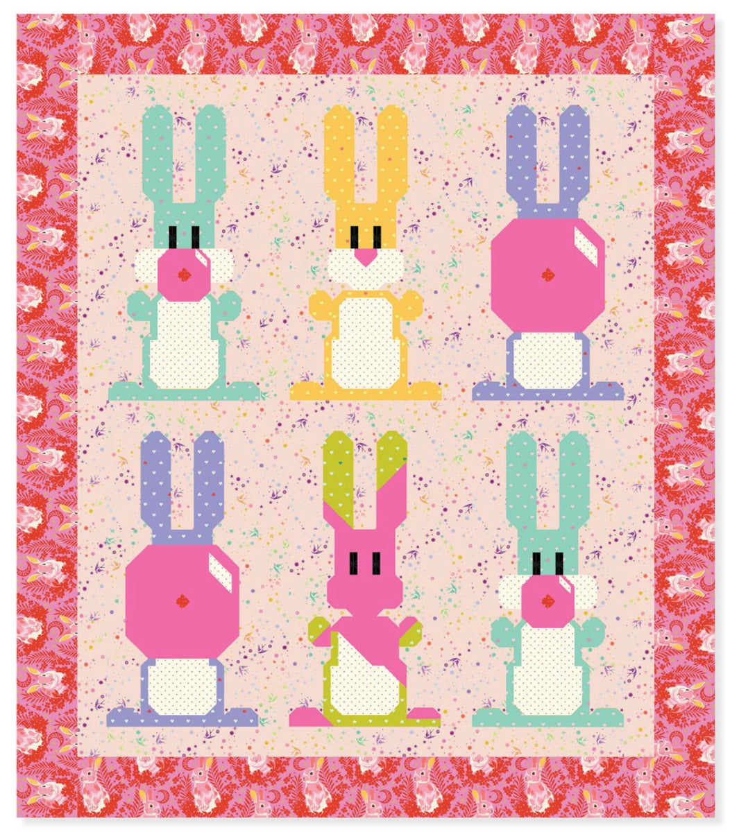 Blowing Up Bunnies Quilt Kit featuring Besties Strawberry Quiltcake