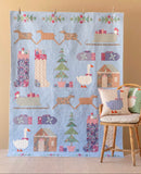 Happy Holidays Blue Quilt Backing