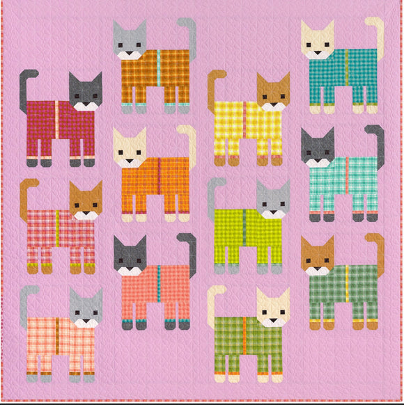 Pre-Order Cats In Pajamas Quilt Kit by Elizabeth Hartman