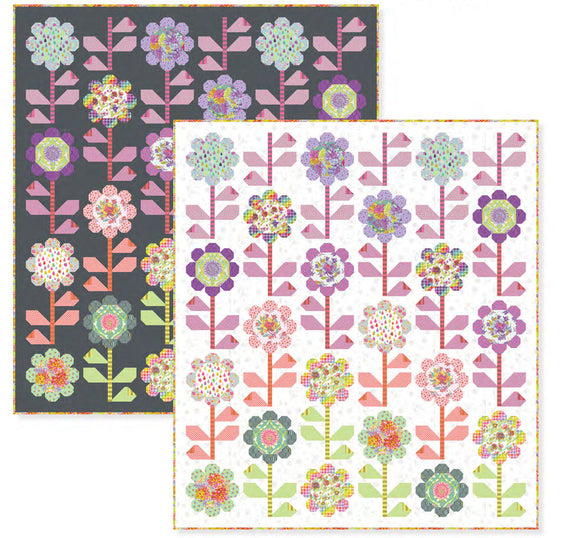Pre-Order Blooming Garden Dark Quilt Kit featuring Untamed