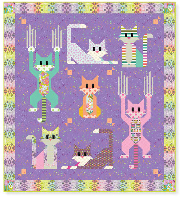 Pre-Order Cat Scratch Quilt Kit featuring Tabby Road