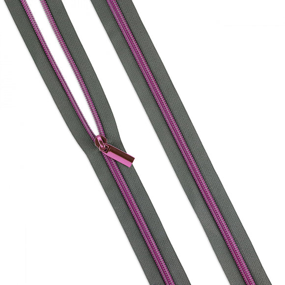 Pre-Order Grey Tula Pink Coil Zipper