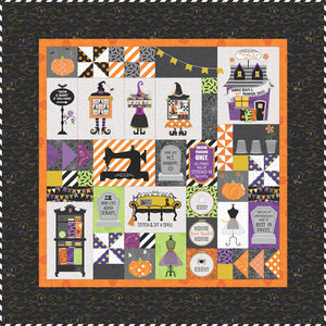 Hometown Halloween Candy Corn Quilt Shoppe Quilt Kit - EMBROIDERY