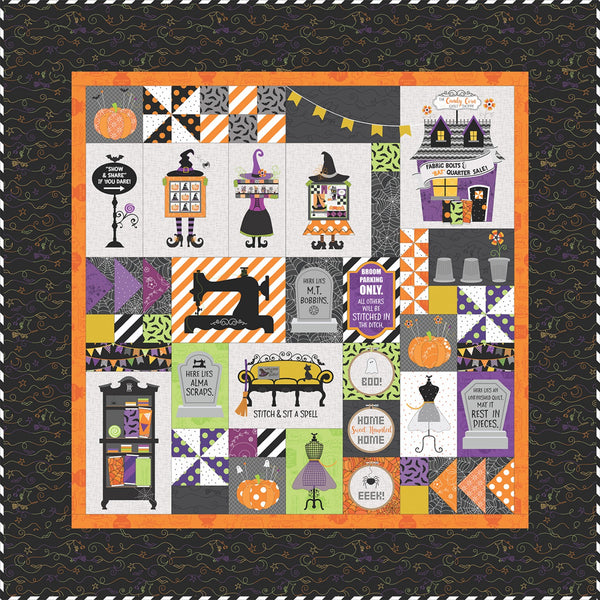 Sidelights-Halloween Quilt Kit  Halloween quilt panels, Halloween quilt  patterns, Halloween quilt kits