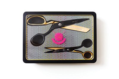 Tula Pink Limited Edition Black & Gold Scissor Tin