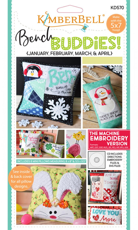 Bench Buddy Series January April Machine Embroidery CD by Kimberbell Designs